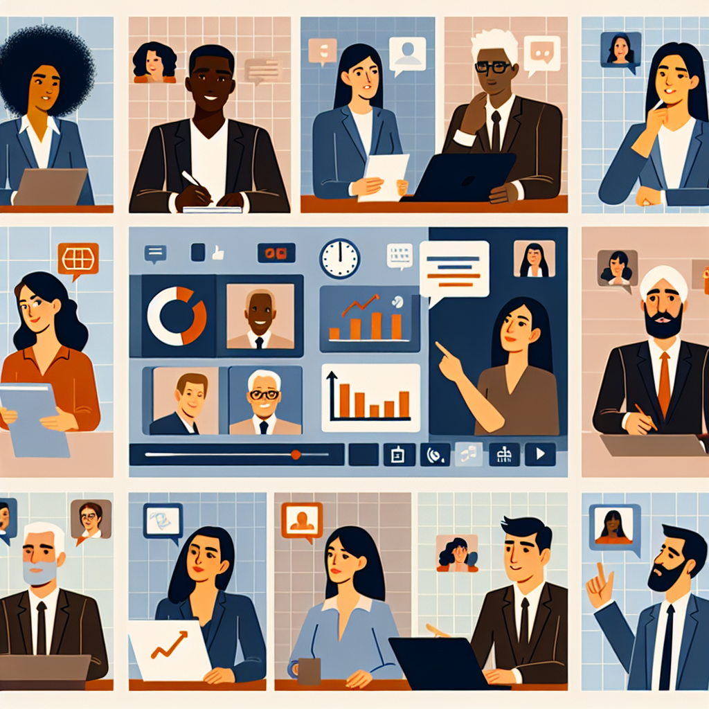 A team collaborating via a virtual communication platform