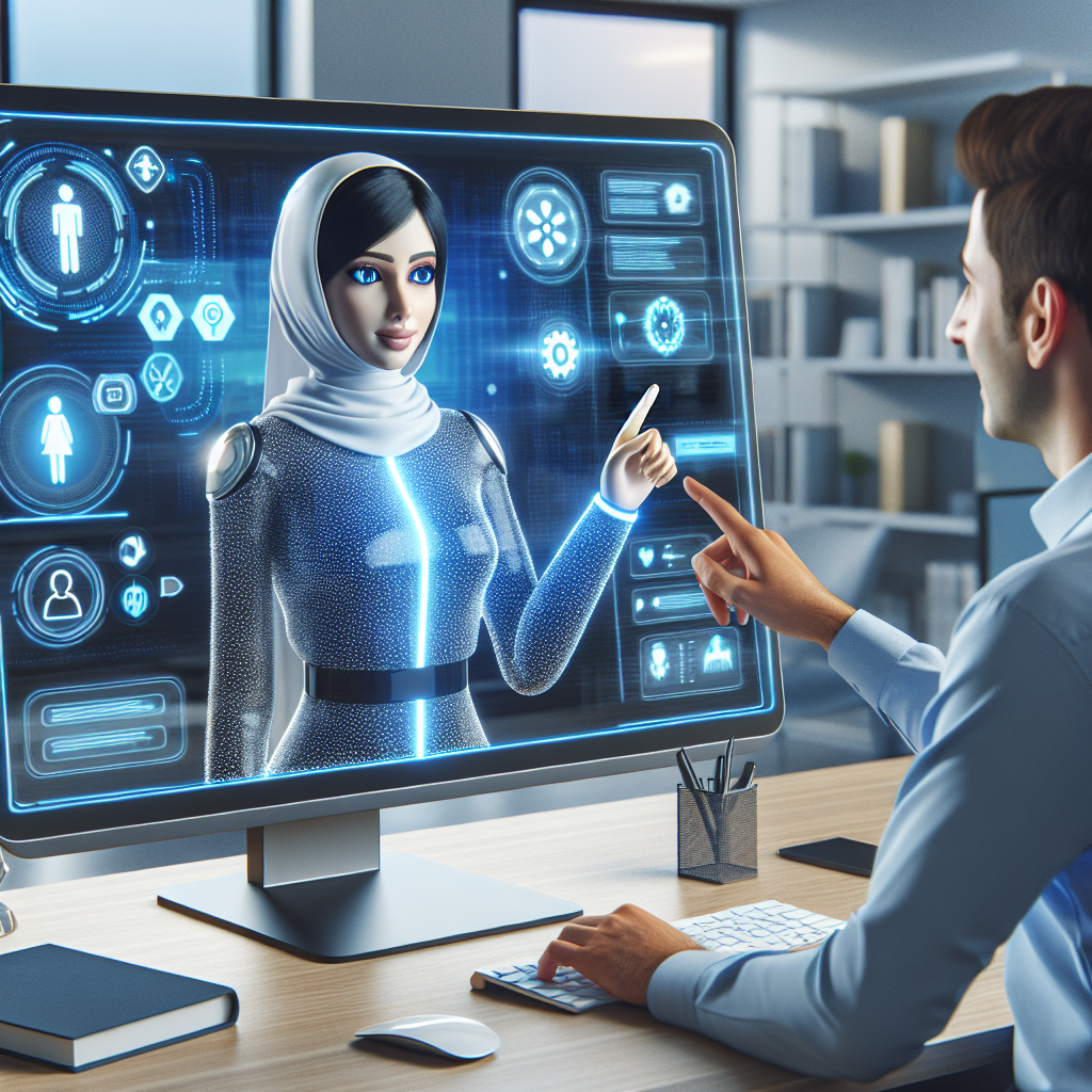 An image showcasing an AI-powered virtual receptionist in action, demonstrating efficiency and smart technology.