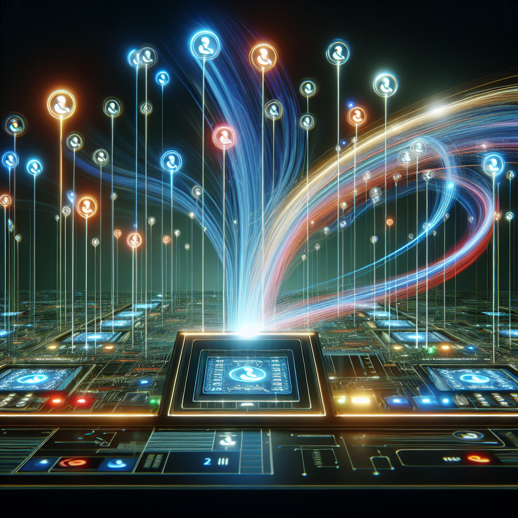 A visual representation of intelligent call routing in action, highlighting the flow of calls through a virtual receptionist system.