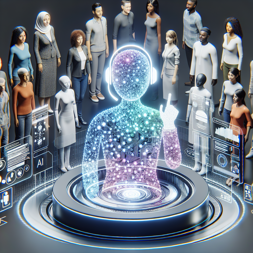 A graphic depicting AI-driven customer interactions with a virtual receptionist