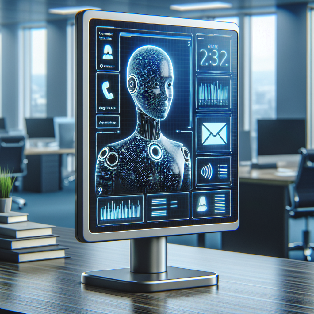 Screenshot of an AI virtual receptionist interface showcasing its features.