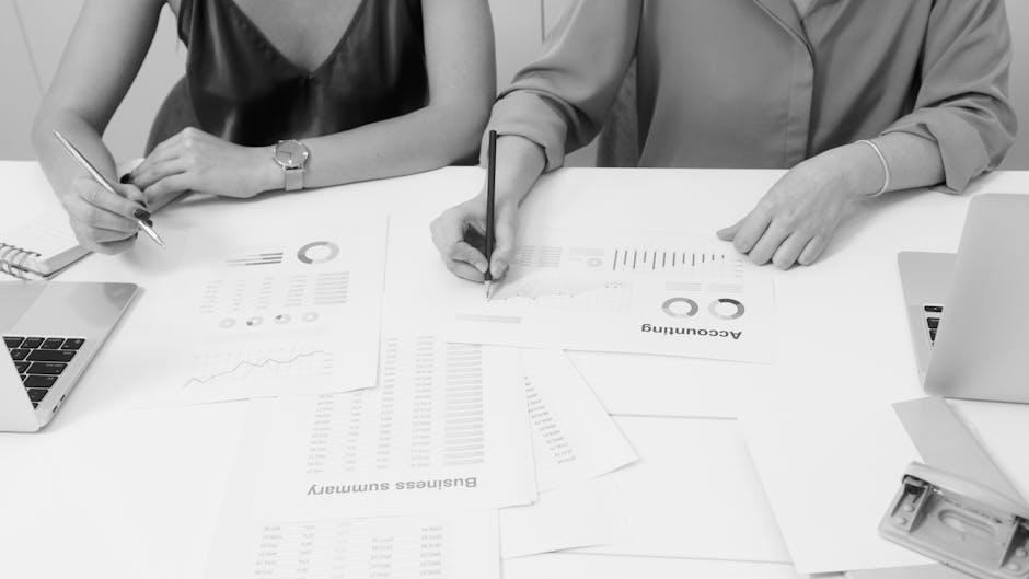 A creative graphic depicting a business professional analyzing data on a computer, with call metrics and customer engagement stats displayed.