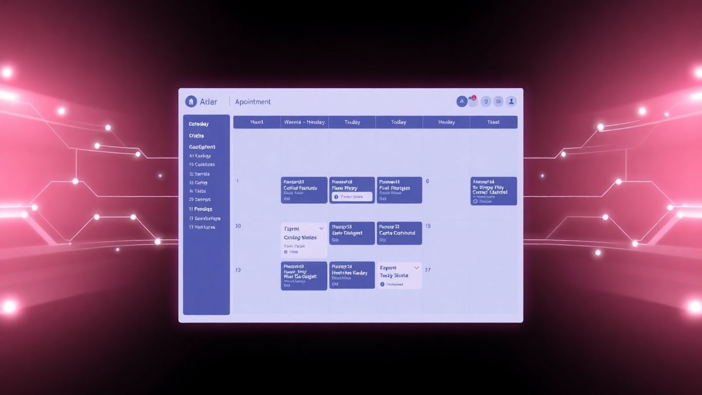 AI appointment scheduling interface with organized calendar.