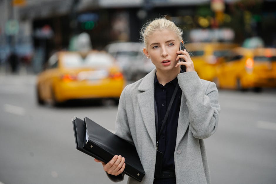 A visual representation of a busy entrepreneur managing multiple devices while staying connected with customers through AT&T's call and text forwarding solutions.