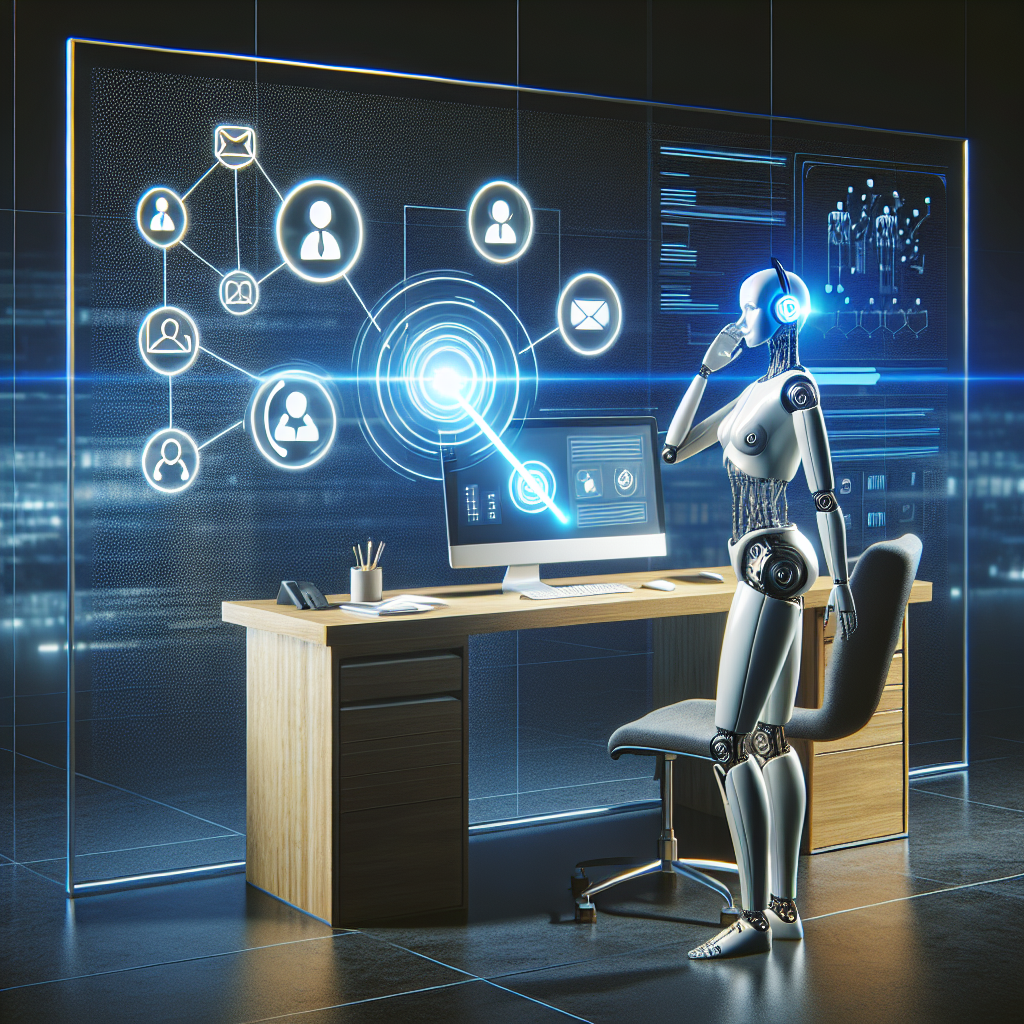 Illustration of an automated receptionist service in action