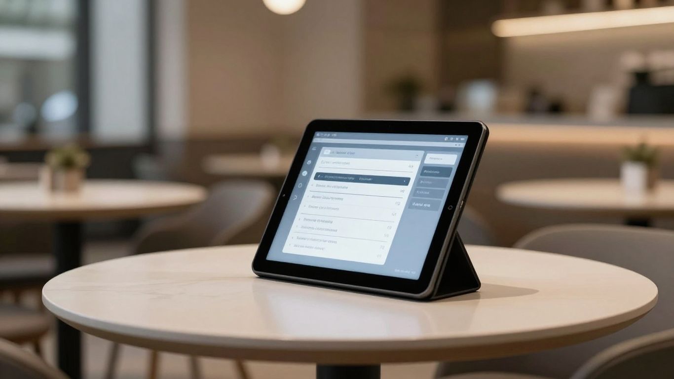 Restaurant technology interface on a tablet