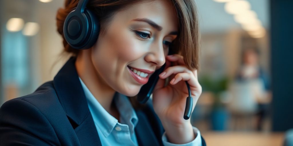 Business person engaged in a phone call in office.