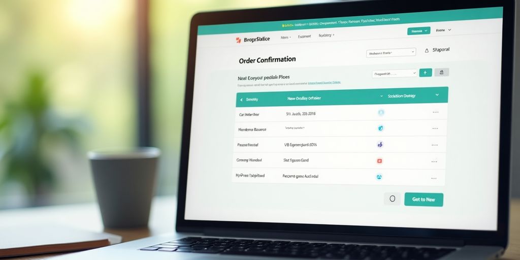 Image of an order confirmation page on a device.