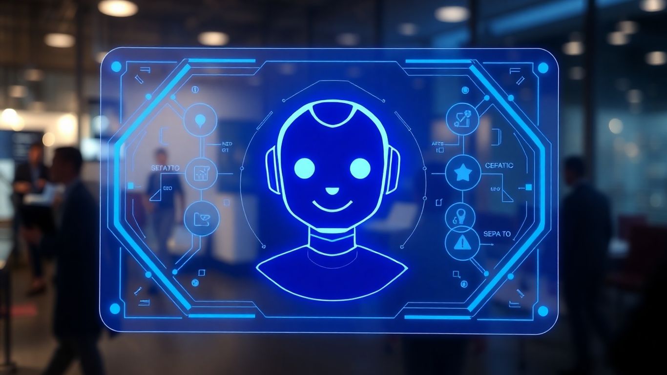 AI chatbot interface on a holographic screen