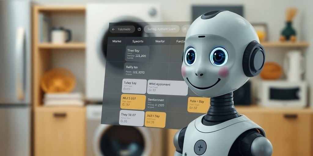 AI assistant booking appliance repair appointments.