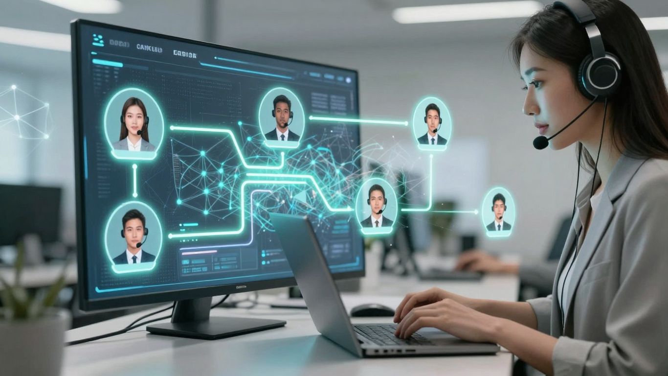 AI call routing in a modern call center.