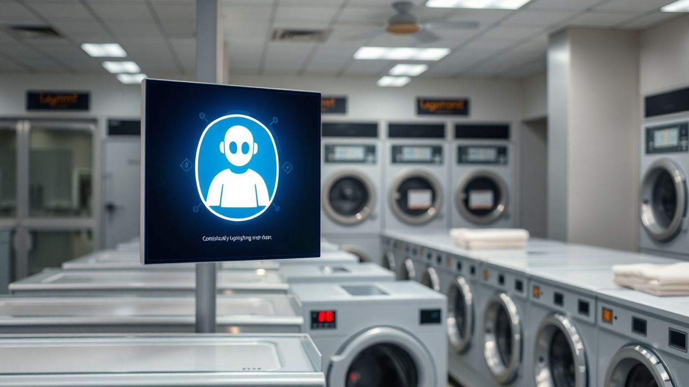 AI chatbot interface in a laundromat