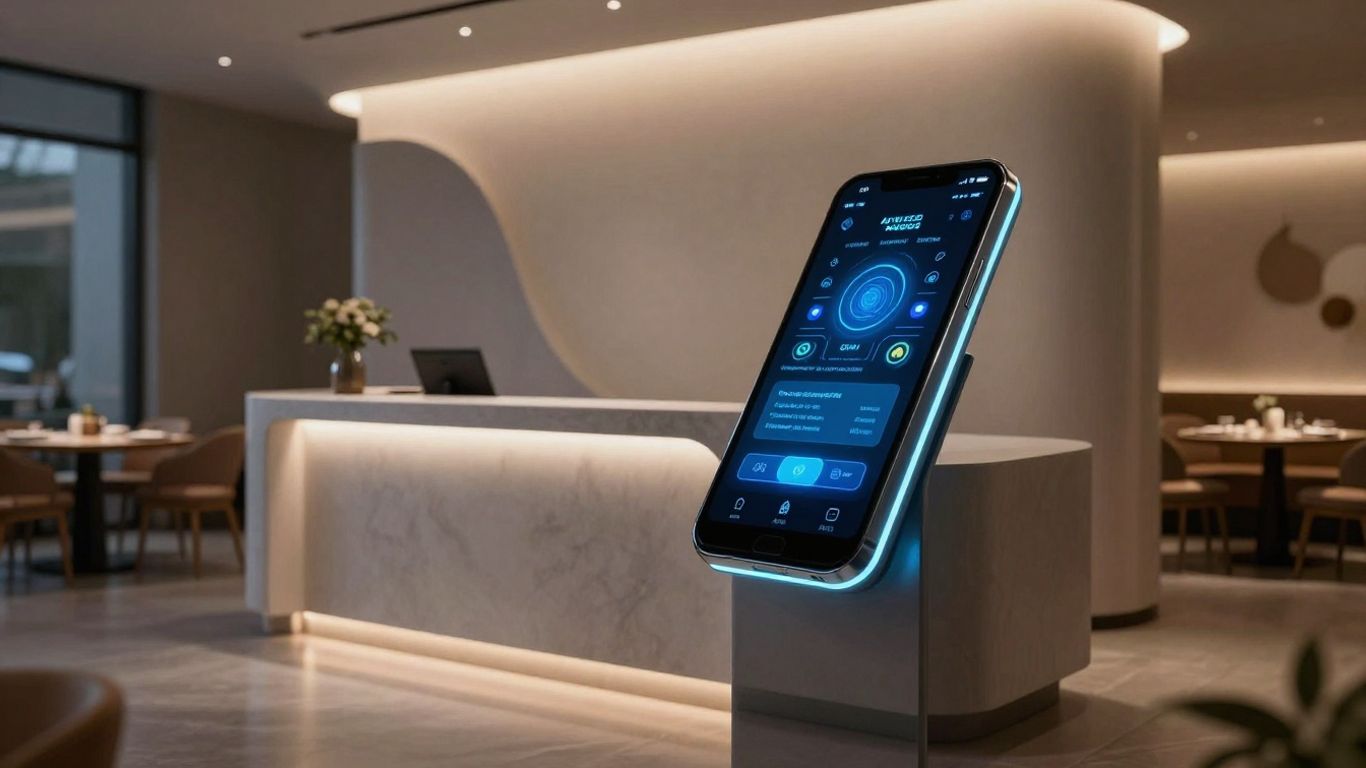 AI phone system in a modern restaurant