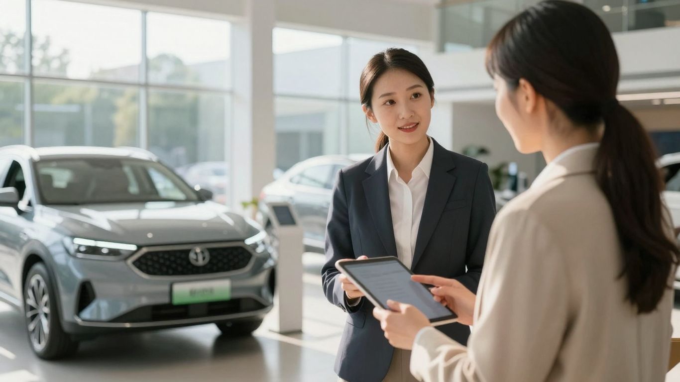 Dealership appointment automation with salesperson and customer.