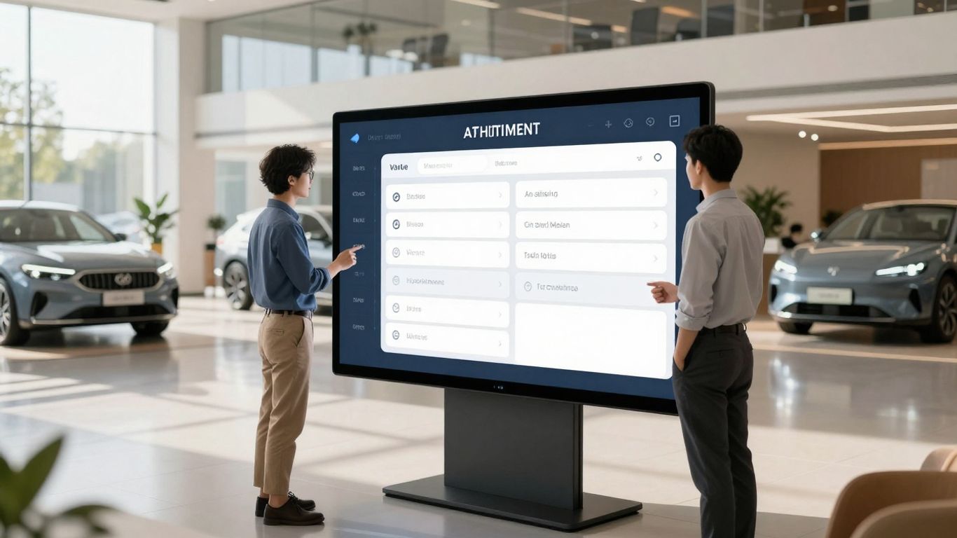 Dealership appointment automation interface and salesperson interaction.