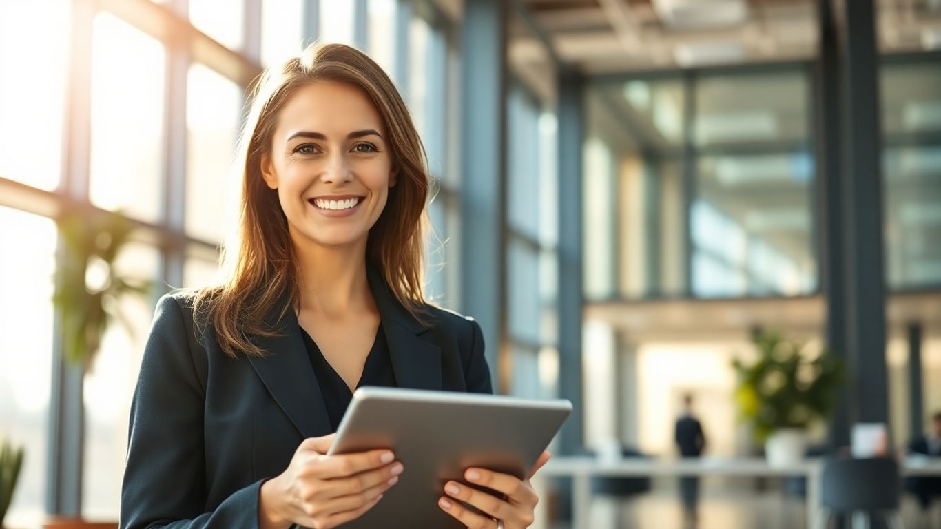 Marketing agency professional with tablet