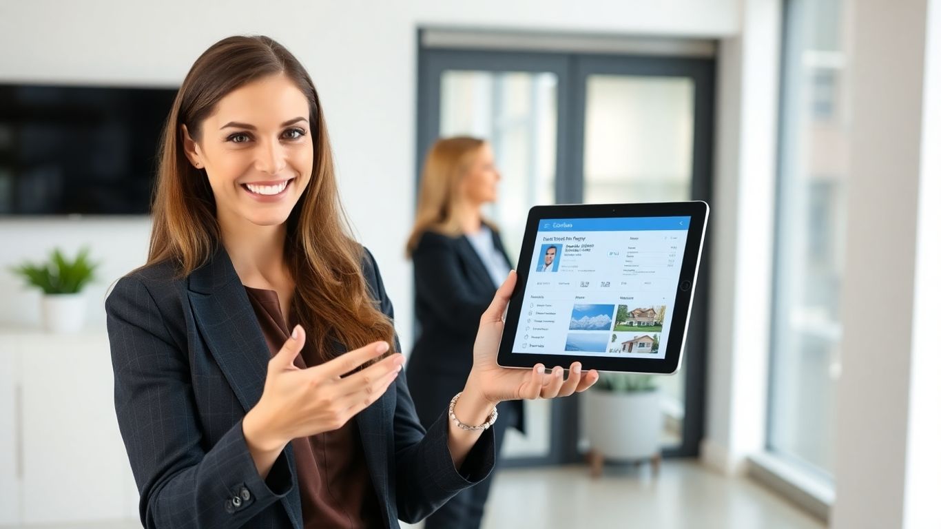 Realtor virtual receptionist assisting client with professional service.