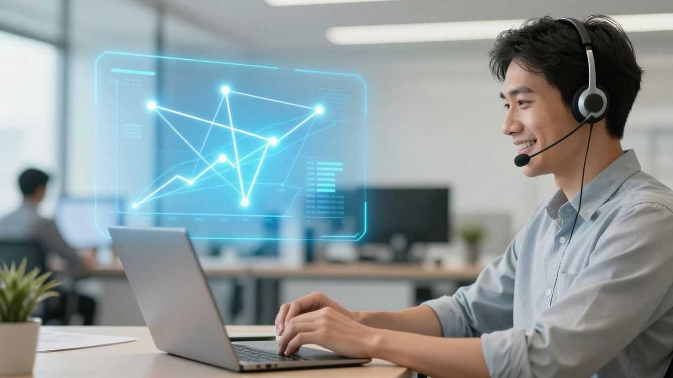 Small business owner with AI-powered call center growth.