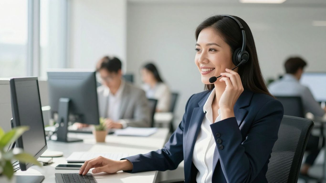 Voice Link answering service professional in Georgia office.