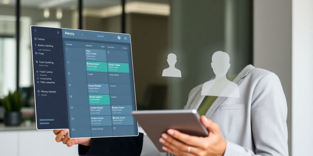 AI scheduler with real estate agent interacting.