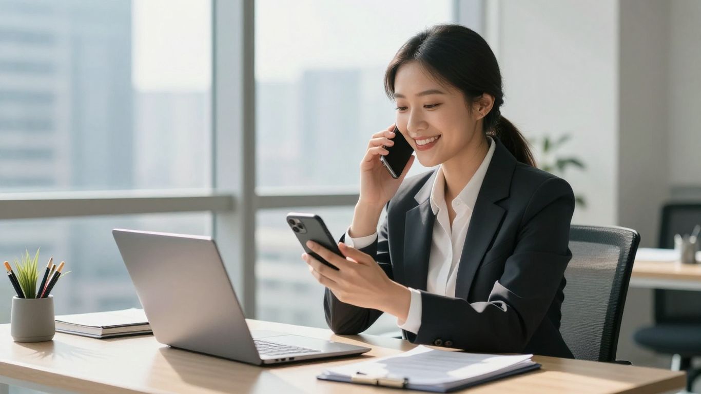 Real estate agent using a phone answering service.