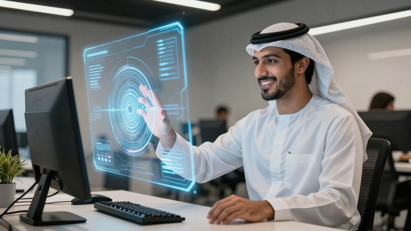 AI phone receptionist assisting a business professional.