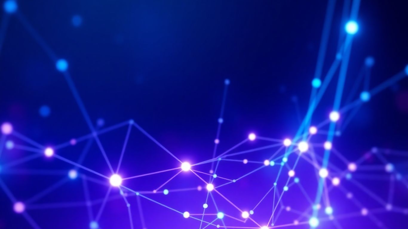 Abstract digital network with glowing nodes