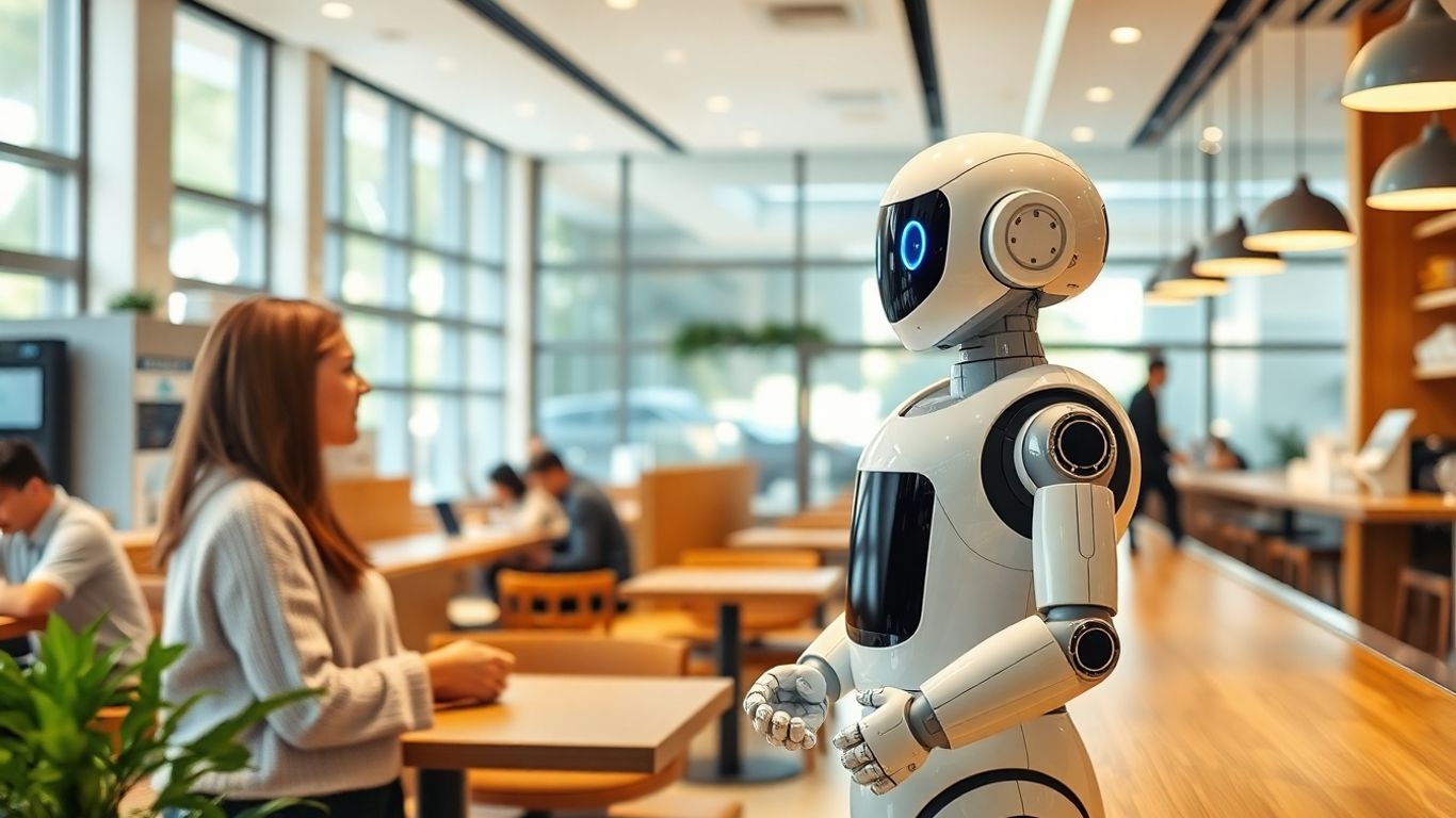 AI assistant serving a restaurant customer