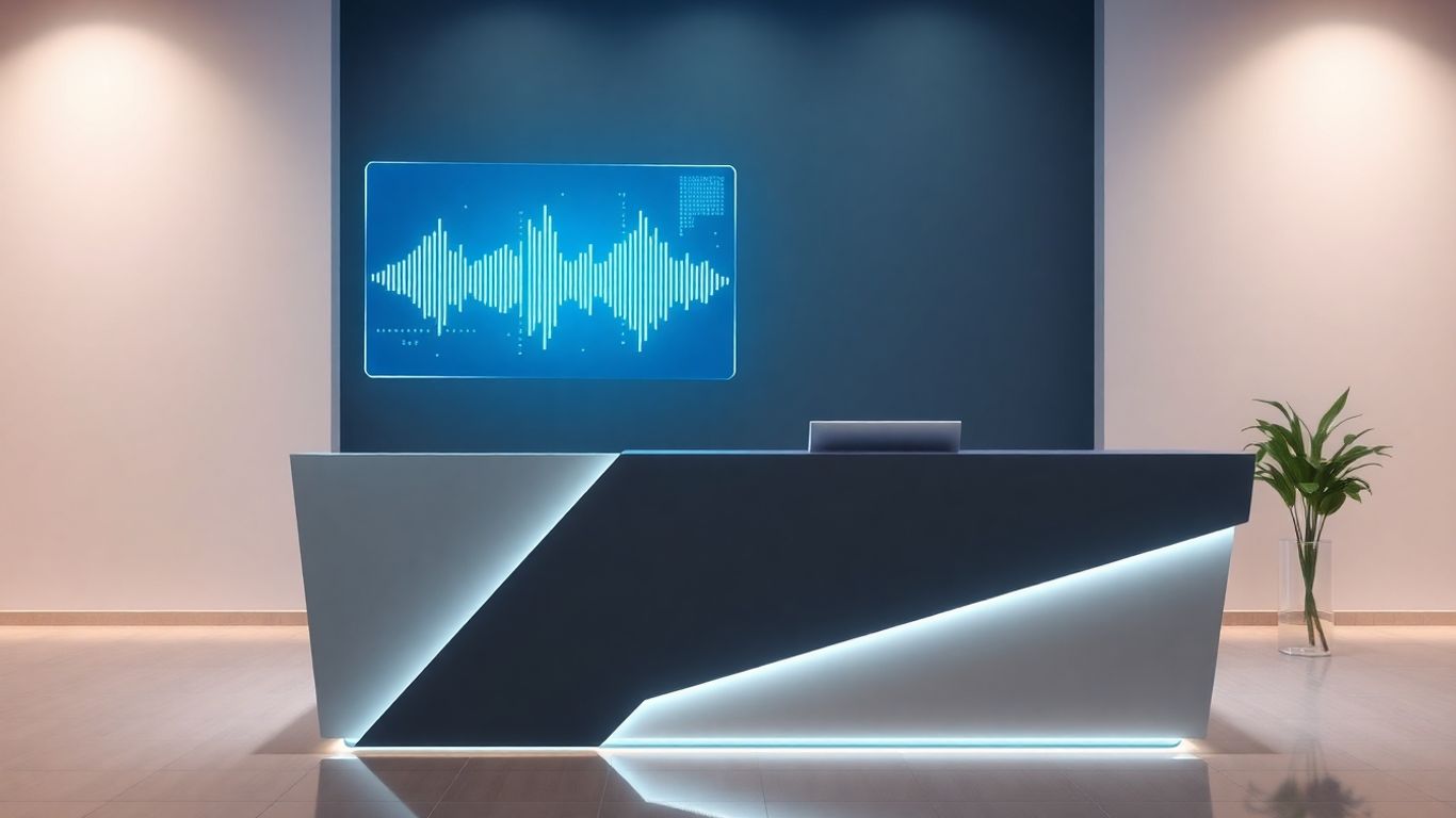 AI receptionist interface with soundwaves