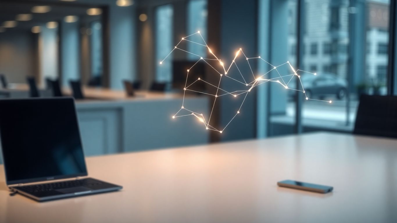 AI interface above a professional desk