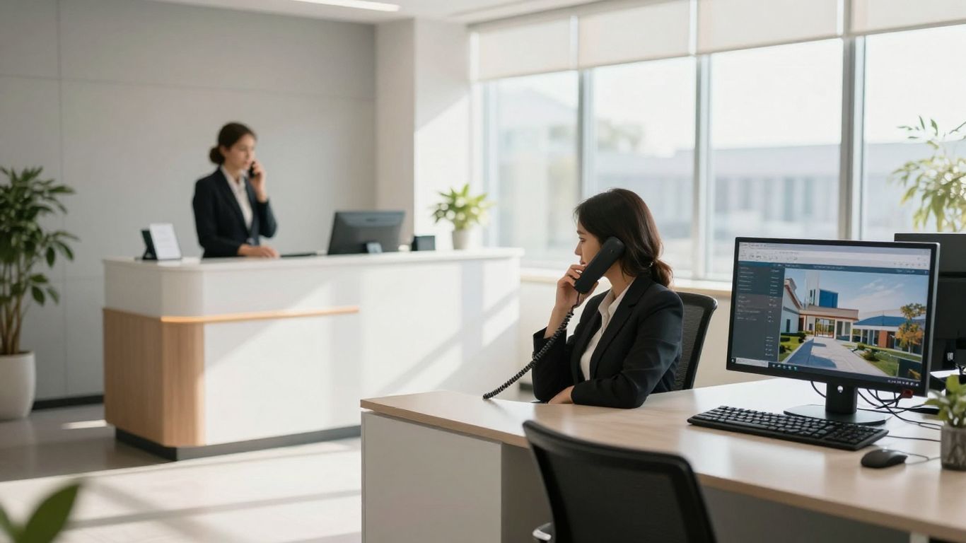 Real estate agent using a phone answering service.