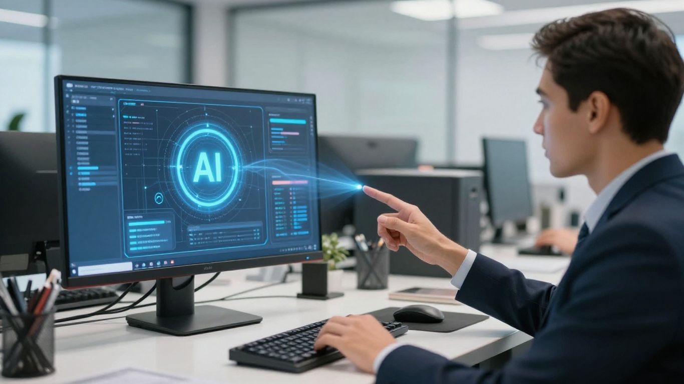 Sales rep using AI tools for support