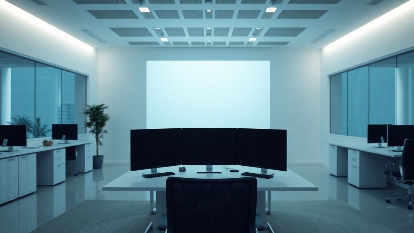 AI interface in a modern accounting office.