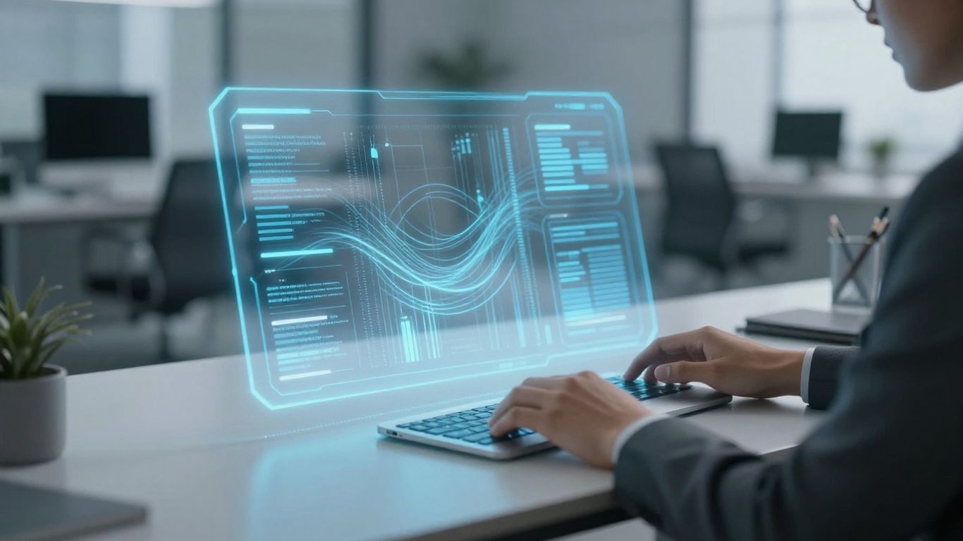 AI virtual receptionist interface for software professionals.