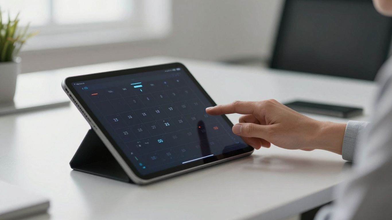 AI appointment setter interface on a tablet.