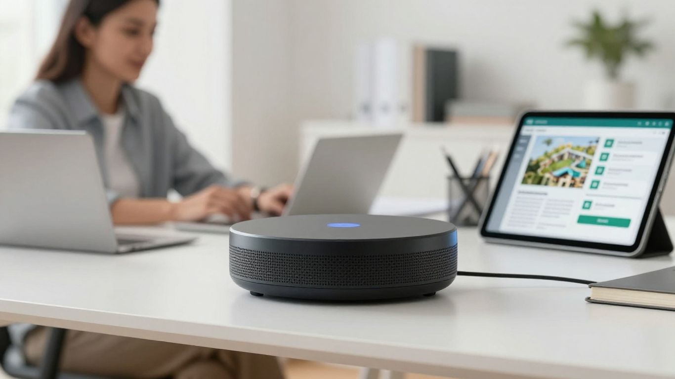 AI assistant helping real estate agent with property showings.