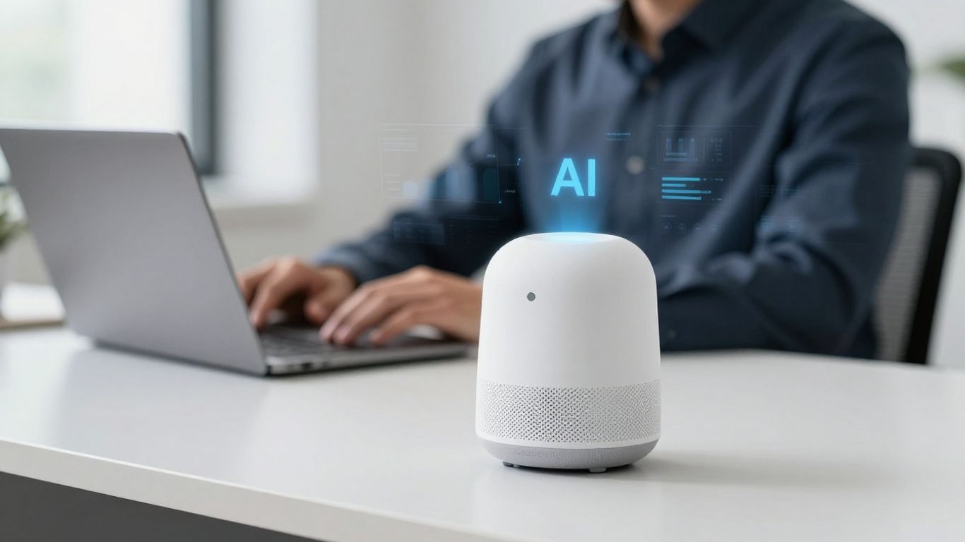 AI voice assistant helping real estate business operations.