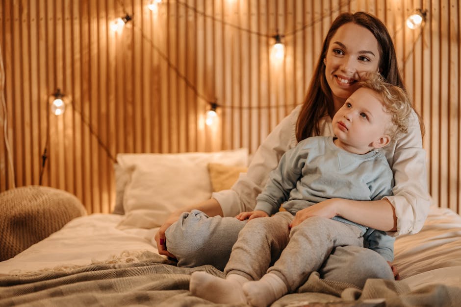 A warm and inviting child care center, showing happy caregivers interacting with children and parents in a friendly environment.