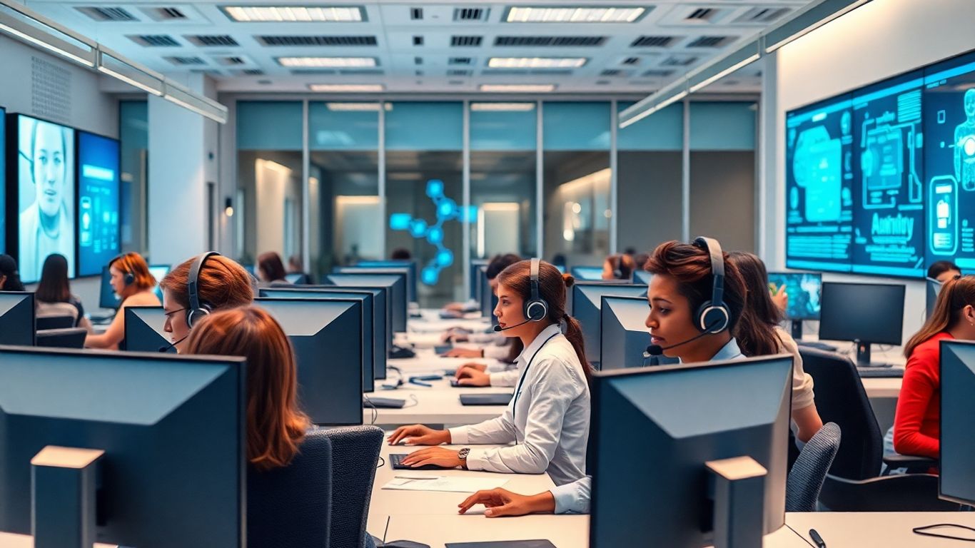 Modern call center agents using AI technology