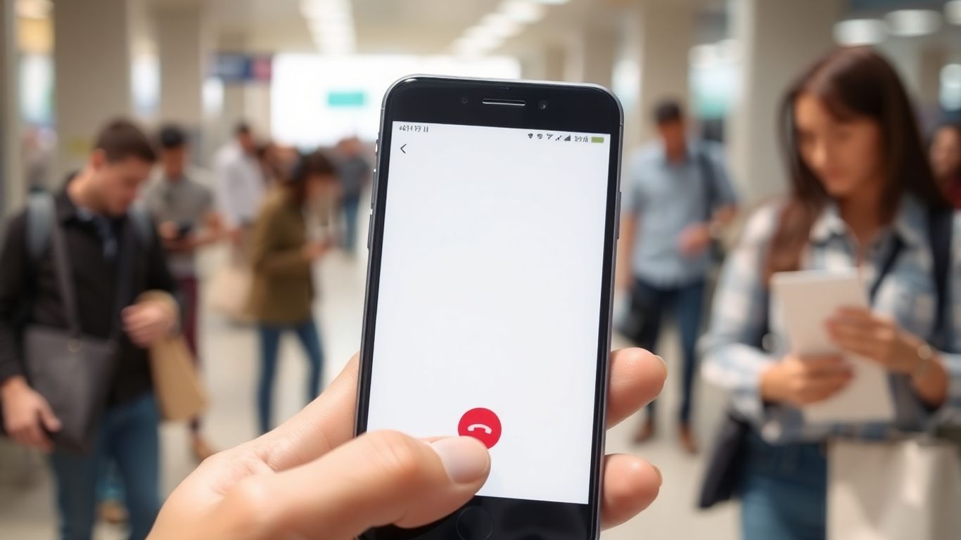 Person holding smartphone with an incoming call screen