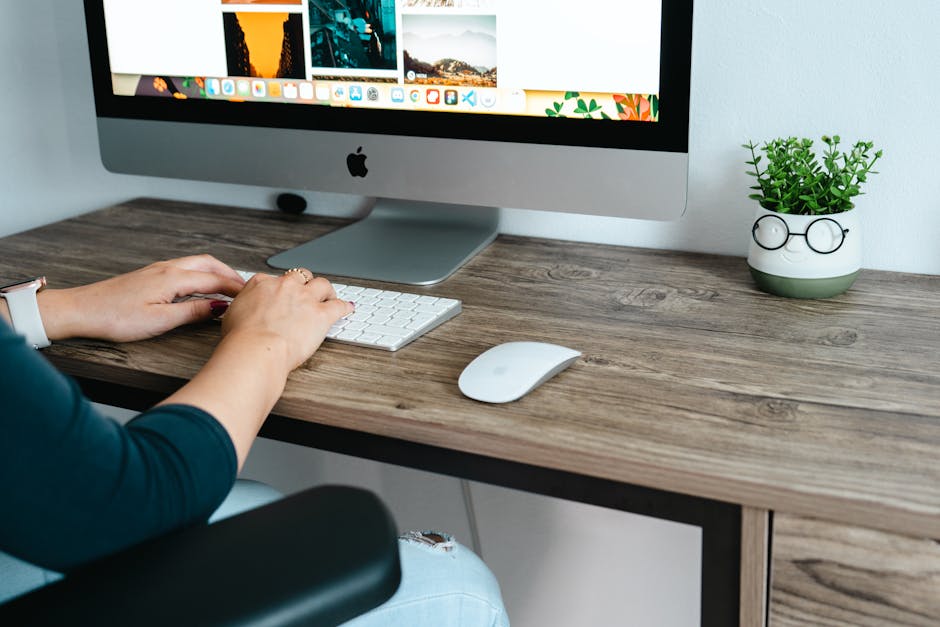 A sleek office setup featuring an AI receptionist interface displaying call logs and customer interactions, demonstrating seamless communication.