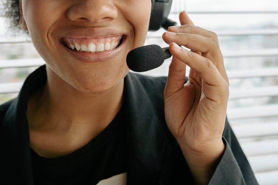 A vibrant office setting with a friendly AI interface managing calls, emphasizing seamless communication.