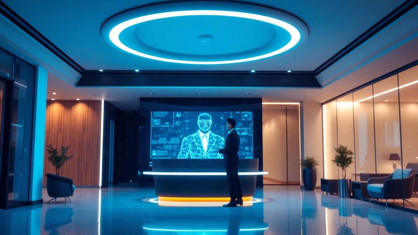 AI receptionist interface with digital avatar