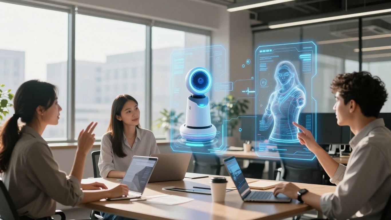 Small business owners using AI voice agents.