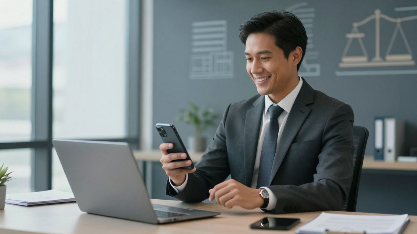Lawyer using virtual receptionist service for business growth.