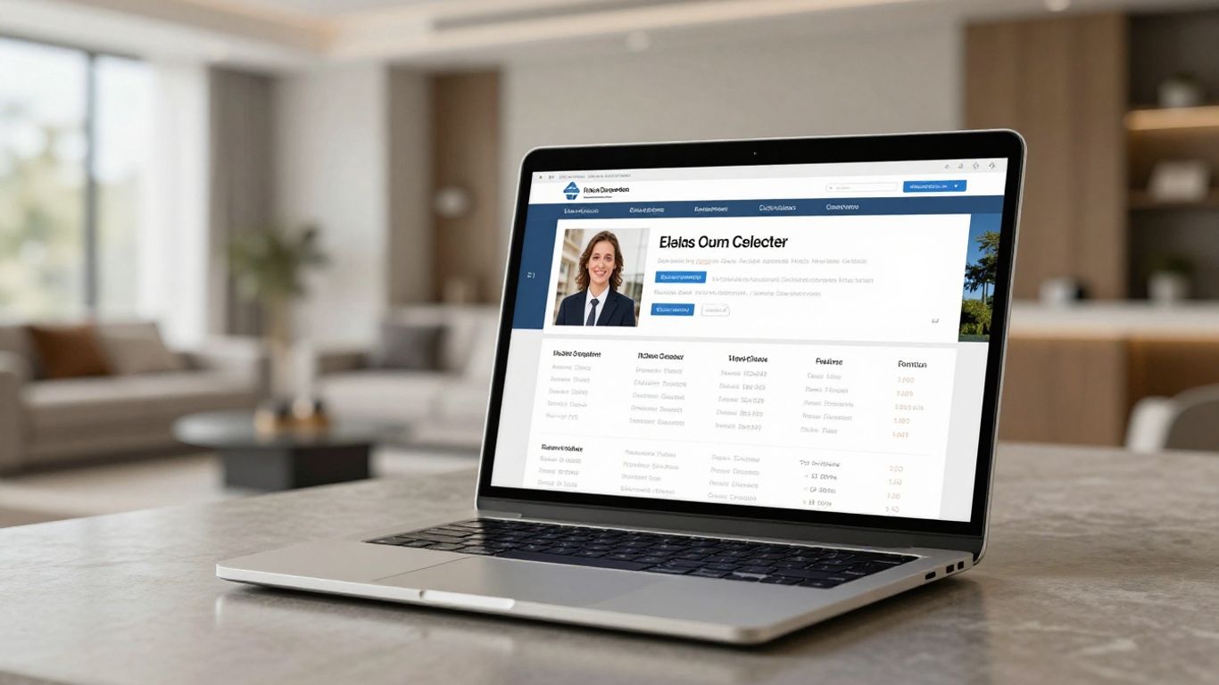 AI real estate listing tool on laptop screen.