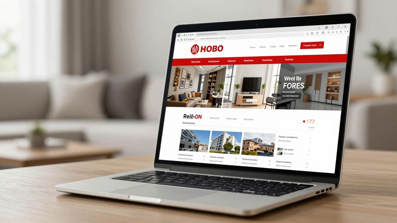 AI real estate listing on a laptop screen.