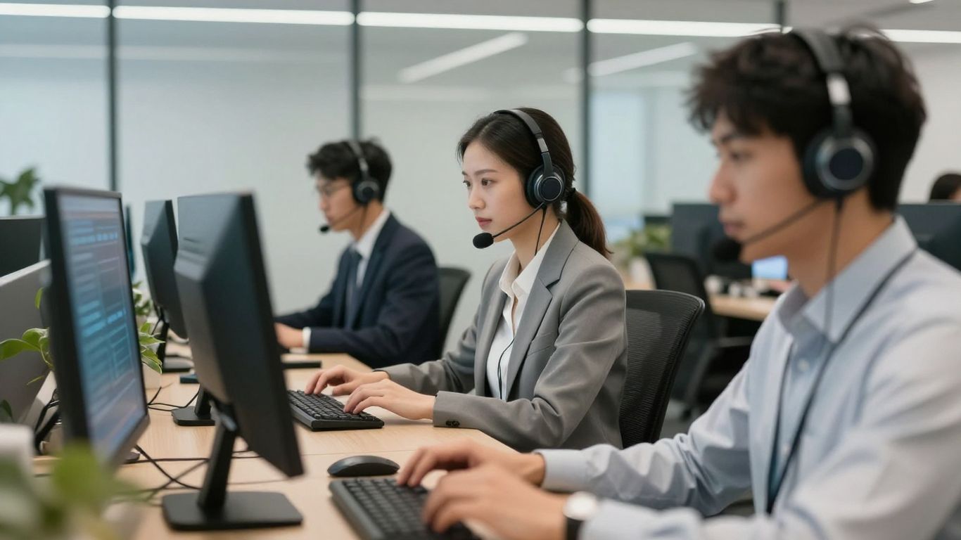 AI call center technology interface with agents.