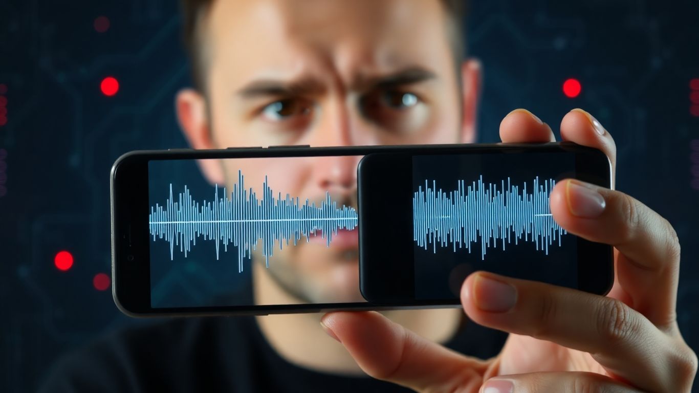 Smartphone showing AI voice scam alert