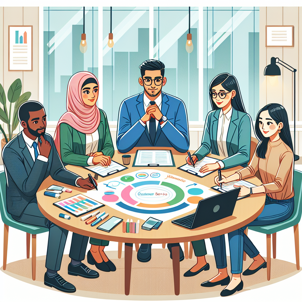 Image of a business team discussing customer service strategies.